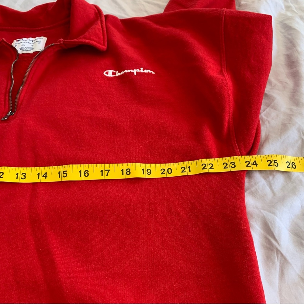 Champion Red Half-Zip Pullover Sweatshirt - Picture 6 of 9